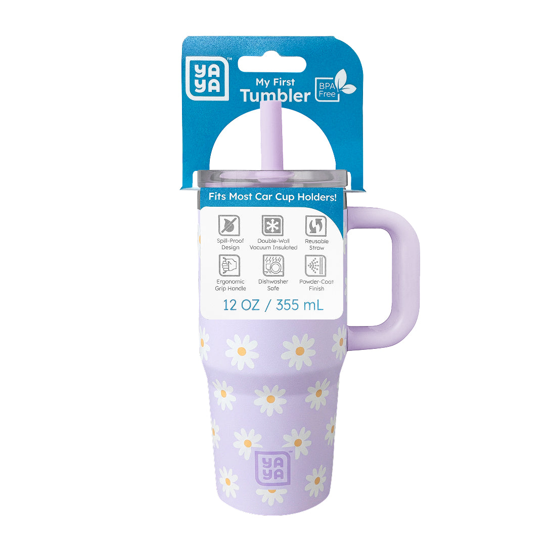 My First Travel Tumbler, Purple Daisies