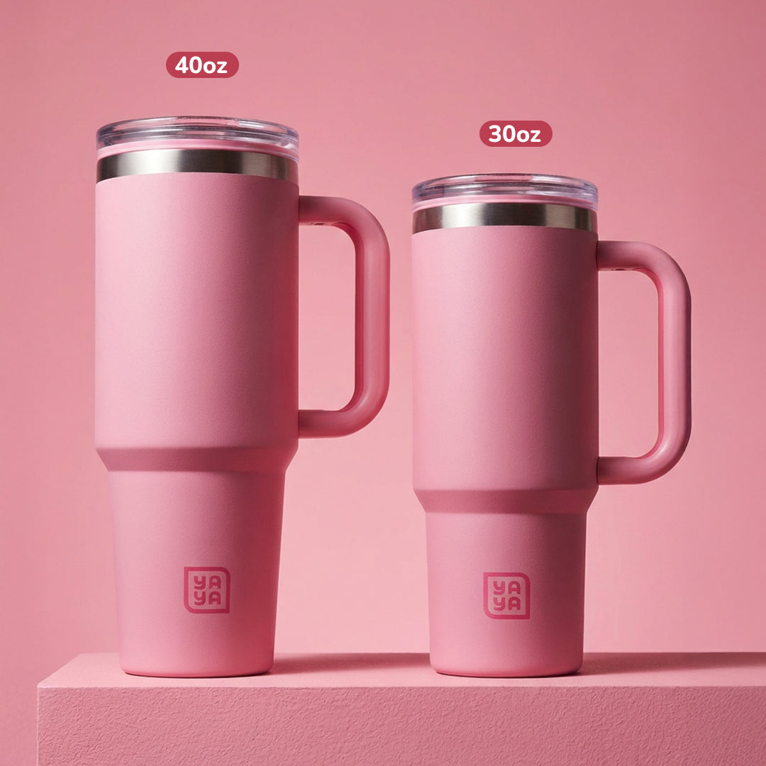 Adult Tumbler with 2-in-1 Straw, Pink