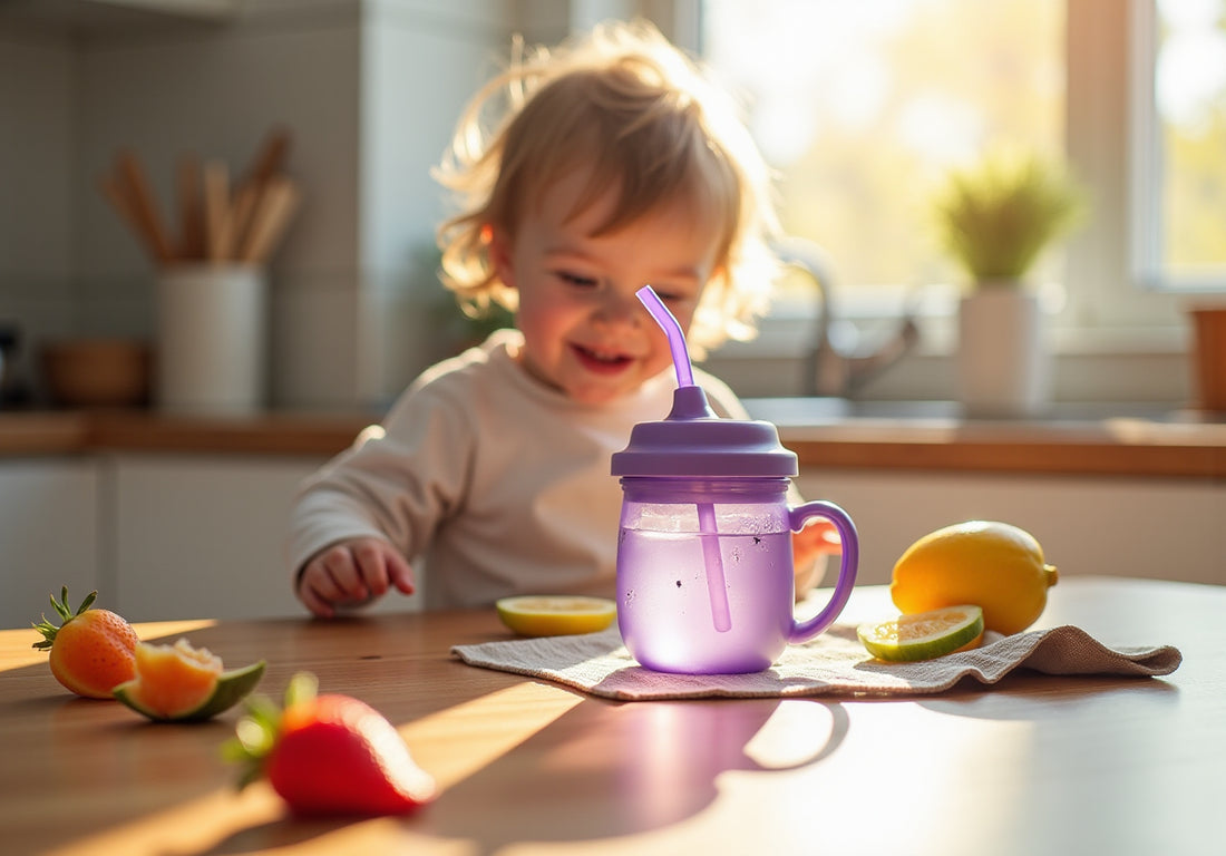 Compare Glass Cup with Lid and Straw Design to Sippy Cups