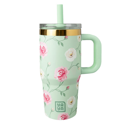 My First Travel Tumbler, Abstract Flowers