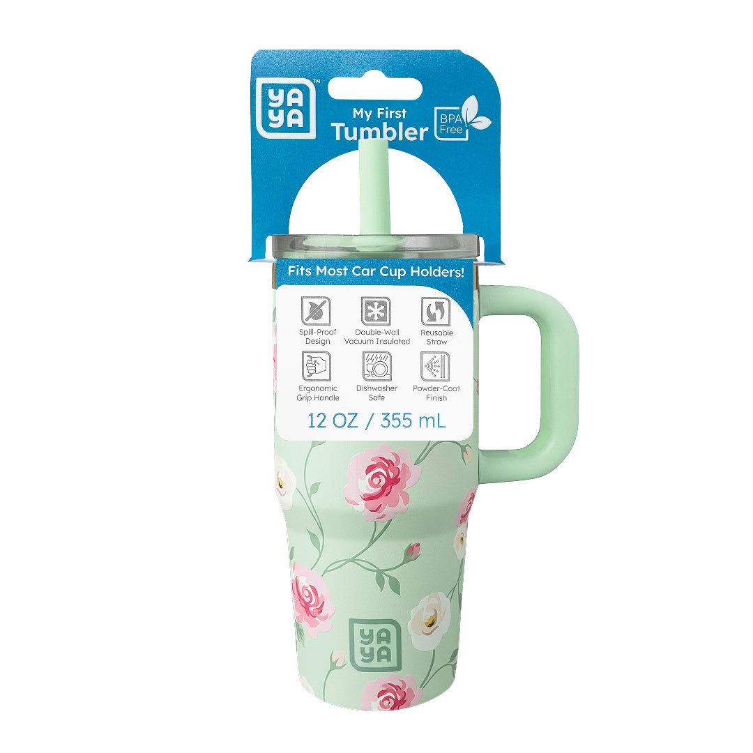 My First Travel Tumbler, Abstract Flowers