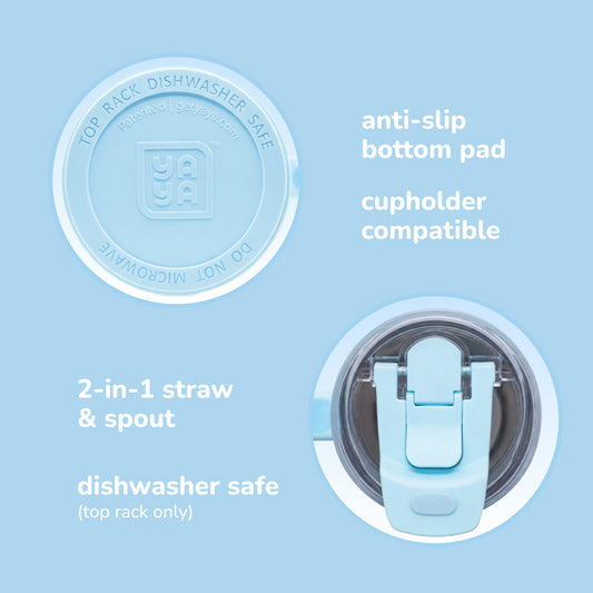 Adult Tumbler with 2-in-1 Straw, Blue