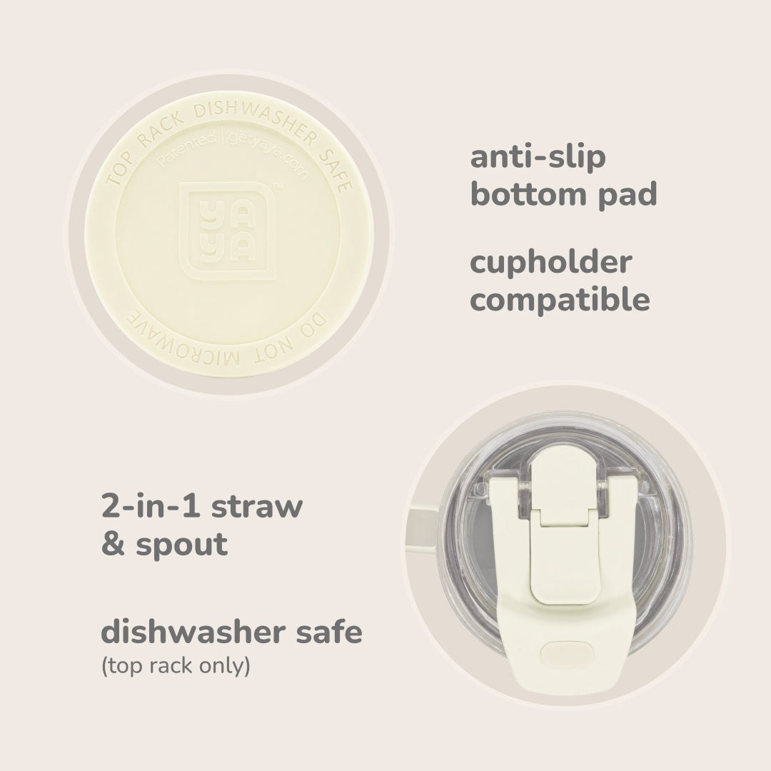 Adult Tumbler with 2-in-1 Straw, White