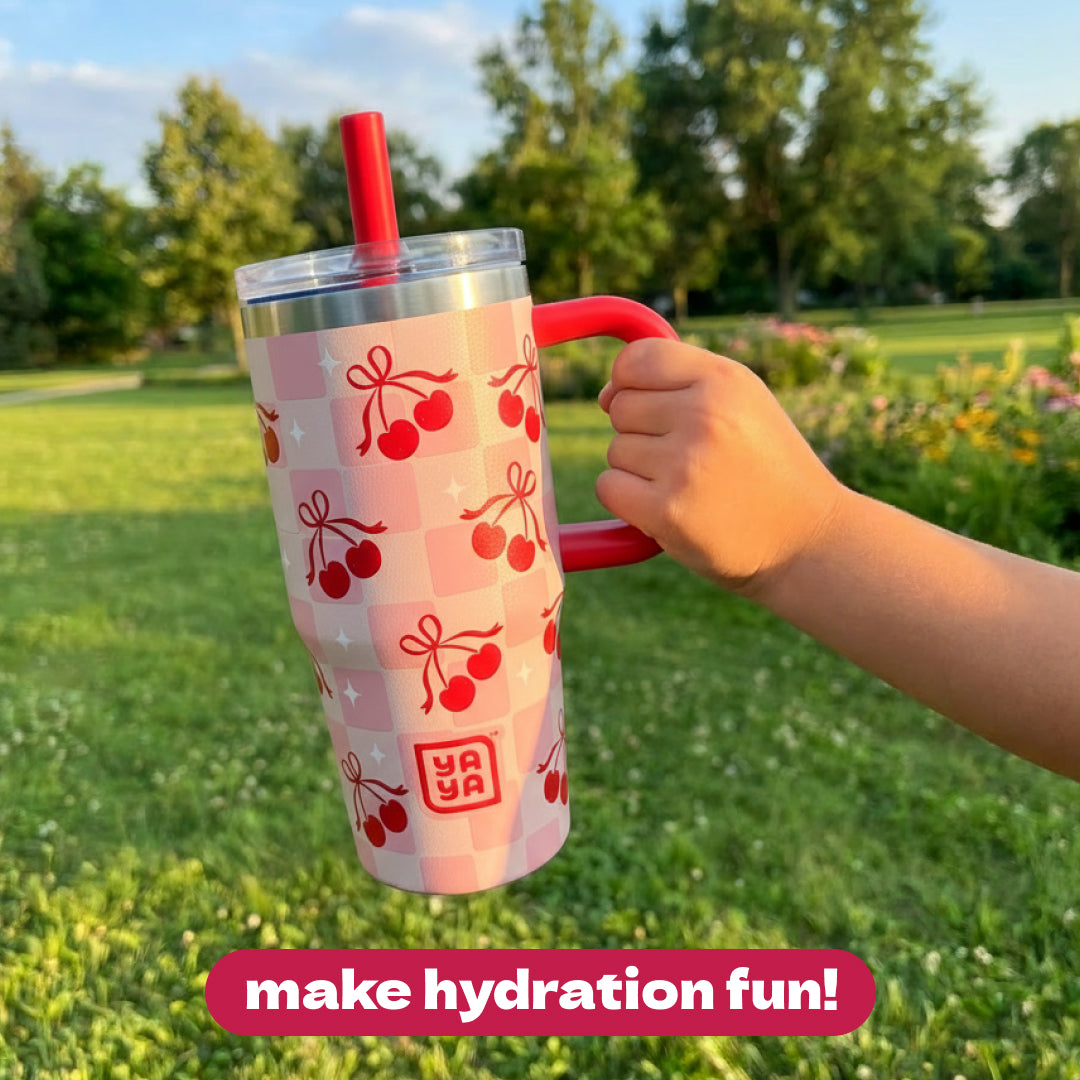 My First Travel Tumbler, Cherry Checkers