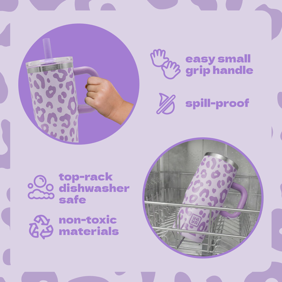 My First Travel Tumbler, Purple Leopard