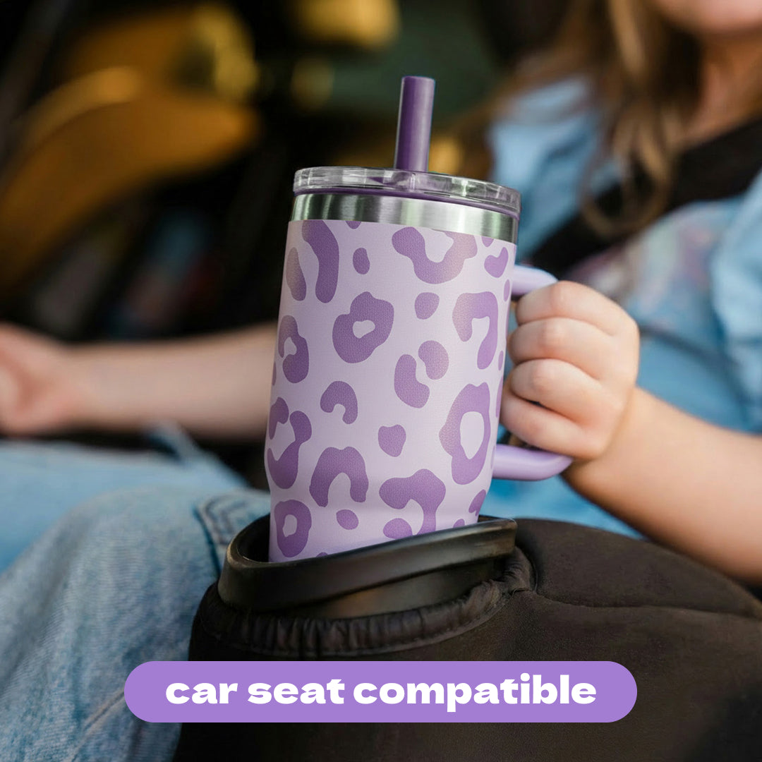 My First Travel Tumbler, Purple Leopard