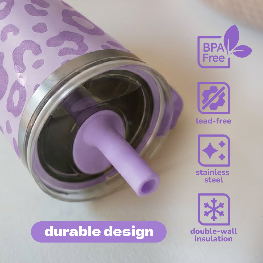 My First Travel Tumbler, Purple Leopard