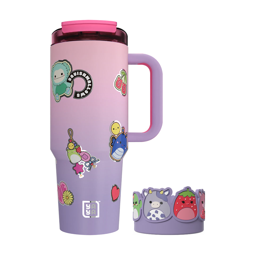 Squishmallows Tumbler + Boot Accessory Set, Sticker Bomb